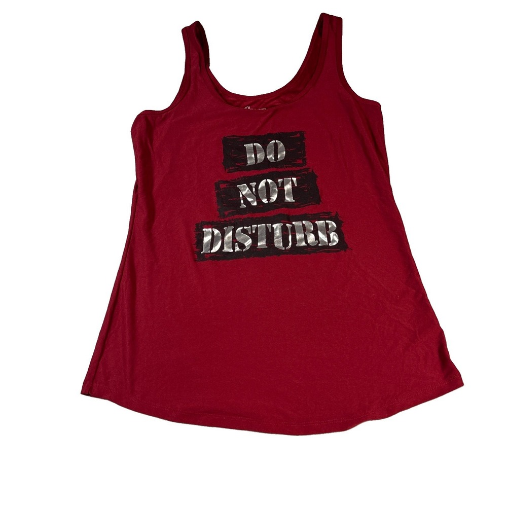 No Boundaries Juniors Do Not Disturb Maroon Tank Top Red XL Sleeveless Top